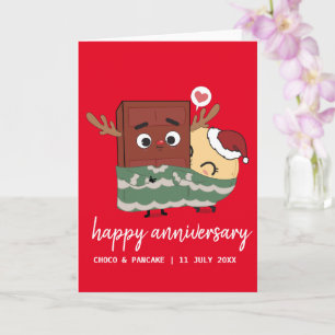 Cartão Aniversário de Casamento Feliz do Choco Pancake de