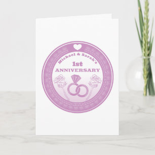 Cartão Aniversário de casamento Lace muda o ano