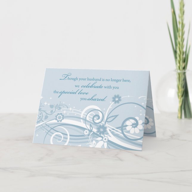 Cartão Aniversário de casamento para viúva após a morte d (Frente)