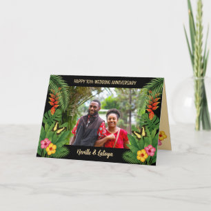 Cartão Aniversário de Casamento Tropical Jamaicano Adicio
