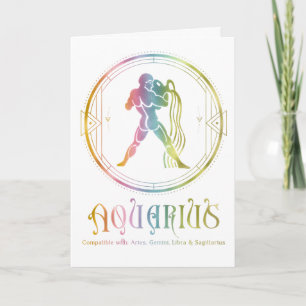 Cartão Aniversário de Compatibilidade Aquarius