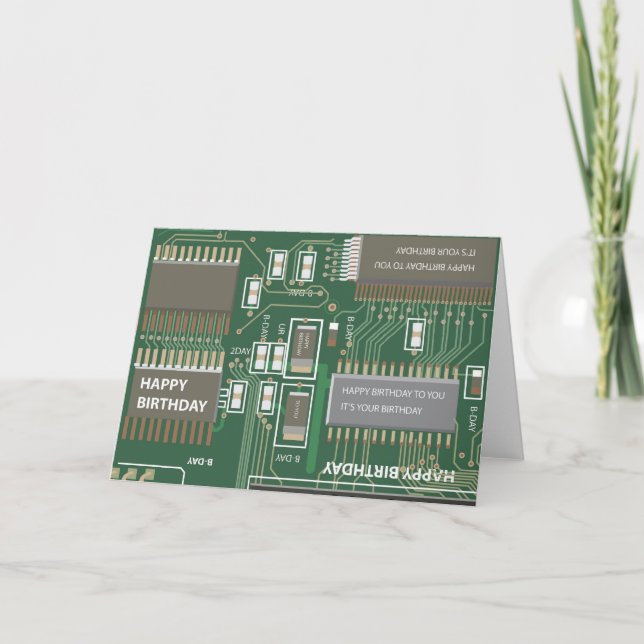 Cartão aniversário de computador (Frente)