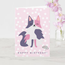Aniversário de criança de Gato Rosa e Roxo