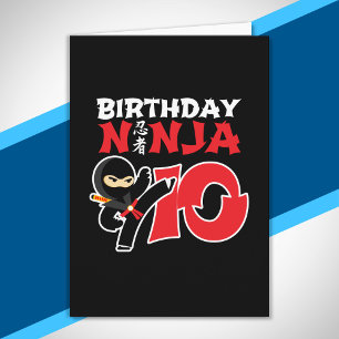Cartão Aniversário de Crianças Ninja - Tema de Festa de 1