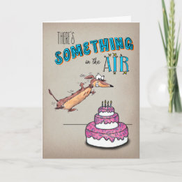 Cartão Aniversário de Dachshund com Salto Animado