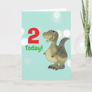 Cartão Aniversário de Dinossauro de 2 Anos - 2º Aniversár