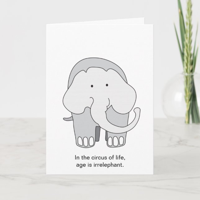 Cartão Aniversário de Elefante  (Frente)