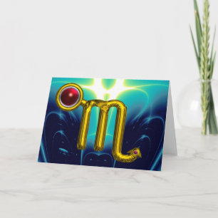 Cartão Aniversário de Escorpião Zodiac Grenade Vermelha