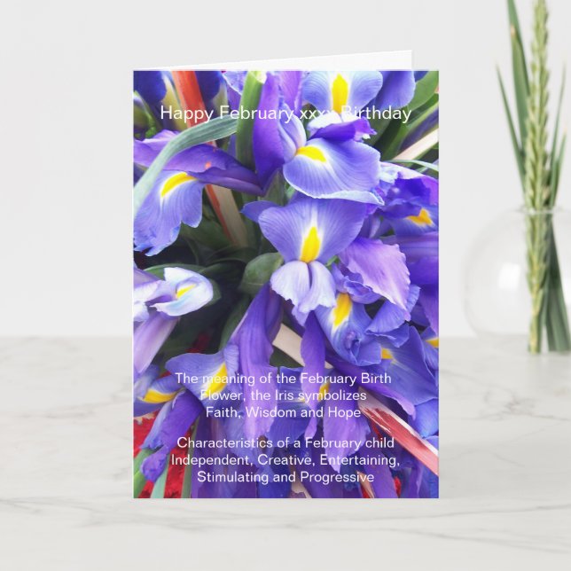 Cartão Aniversário de fevereiro (Frente)