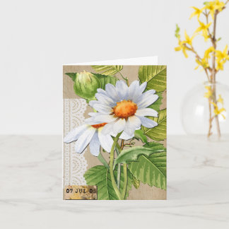 Cartão Aniversário de Flores Vintage
