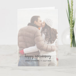 Cartão Aniversário de Fotografia com Script de Na moda de