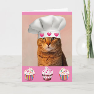Cartão Aniversário De gatinhos E Cupcakes