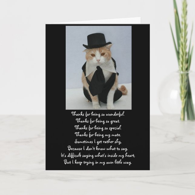 Cartão Aniversário de Gato Bonito (Frente)