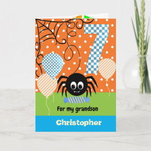 Cartão Aniversário de Halloween do Menino Aranha Assustad