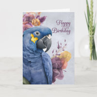 Aniversário de Hyacinth Macaw em Azul e Roxo