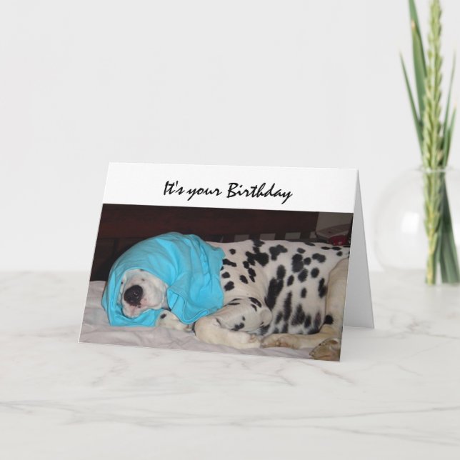 Cartão Aniversário de Idade Não Feliz, Humor com Cão (Frente)