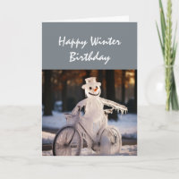 Aniversário de Inverno Feliz Humor Boneco de Neve