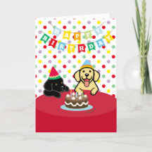 Aniversário de Labrador Amarelo e Labrador Negro