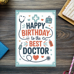 Cartão Aniversário de Médico Personalizado
