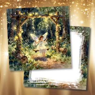 Cartão Aniversário de Menina com Tema de Fada Encantada