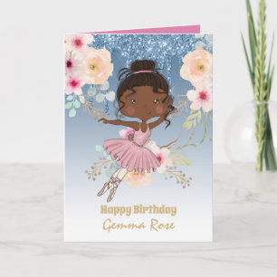 Cartão Aniversário de Menina Negra Bem Feminina - Muitos 