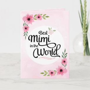 Cartão Aniversário de Mimi - Melhor Mimi no Mundo com Flo