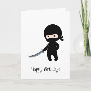 Cartão Aniversário de Ninja Tiny Angry