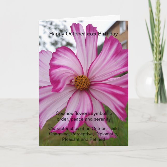 Cartão Aniversário de outubro (Frente)