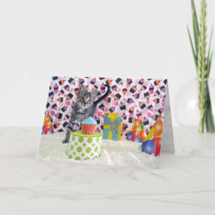 Cartão Aniversário de Patton - Aniversário de Gato/Gato