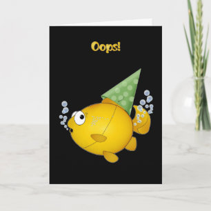 Cartão Aniversário de PEIXE a torcer oops!