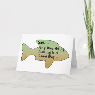 Cartão Aniversário de pesca para filho, peixe grande na f