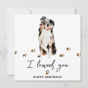 Cartão Aniversário de Pets Cachorro Mãe Australian Shephe