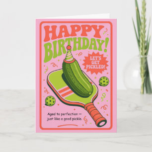 Cartão Aniversário de Pickleball Engraçado Humor de Pickl