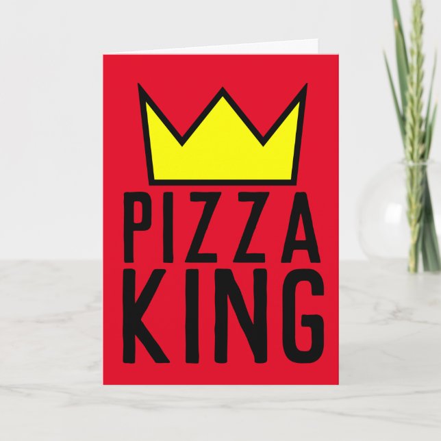 CARTÃO ANIVERSÁRIO DE PIZZA KING, ADEQUADO PARA ENQUADRAM (Frente)