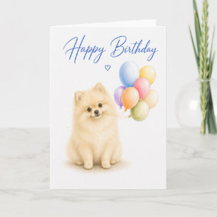 Cartão Aniversário de Pomerânia
