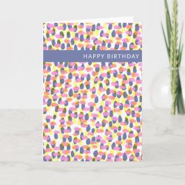 Cartão Aniversário de Pontos e Pontos de Aquarela abstrat