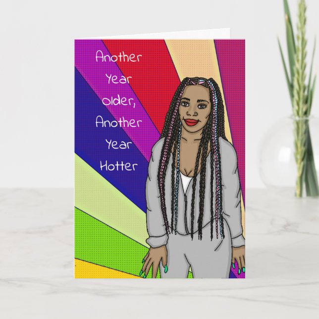 Cartão Aniversário de Pop de Arte Engraçado Sarcástico (Frente)