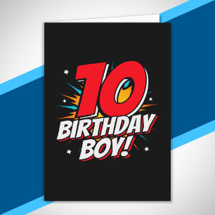 Cartão Aniversário de Super-Herói - 10 Anos de Idade - 10