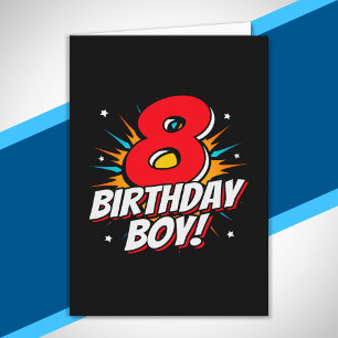 Cartão Aniversário de Super-Herói - Menino de 8 Anos - 8º