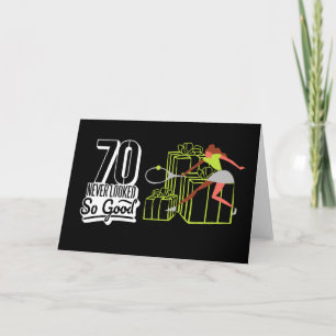 Cartão Aniversário de tênis 70 para Placa Jogadora de Tên
