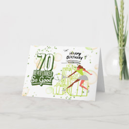 Cartão Aniversário de tênis 70 para Placa Jogadora de Tên