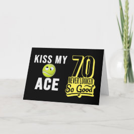 Cartão Aniversário de tênis 70 para Placa Jogadora de Tên