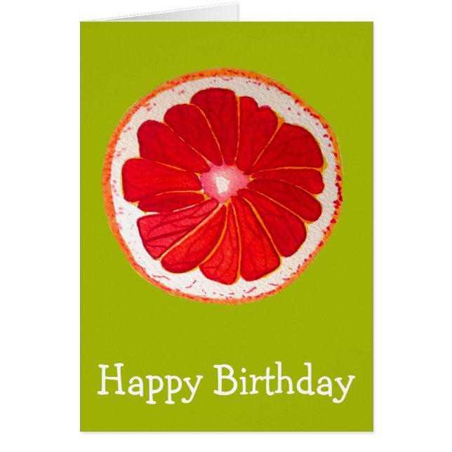 Cartão Aniversário de toranja rosa brilhante de Pop (Frente)