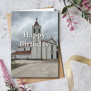 Cartão Aniversário de Viagem Igreja Portugal Diversão Fot