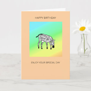Cartão Aniversário de Zebra Queniana Bonita