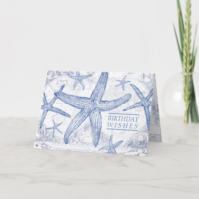 Cartão Aniversário Deseja Fígado Náutico (Frente)