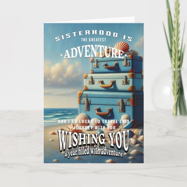 Cartão Aniversário Deseja Irmã (Frente)