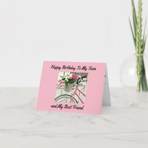 CARTÃO *ANIVERSÁRIO* DESEJA MINHA *IRMÃ GÊMEA*