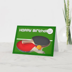 Cartão Aniversário desportivo Ping Pong Mesa