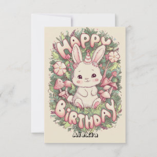 Cartão Aniversário Digital Pastel Magic Bunny